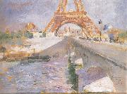 Carl Larsson The Eiffel Tower Under Construction oil on canvas